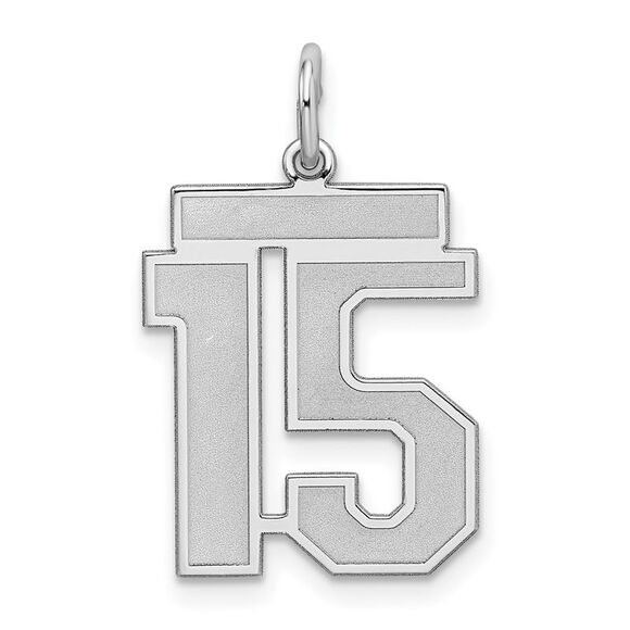 Sterling Silver Jersey Collection Medium Number 15 Pendant